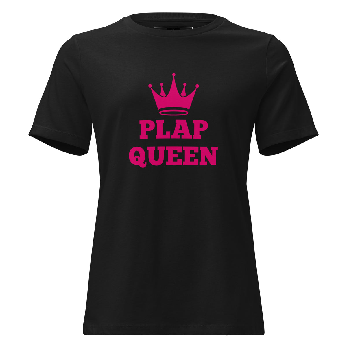 Plap Queen Relaxed T-Shirt in black, front view