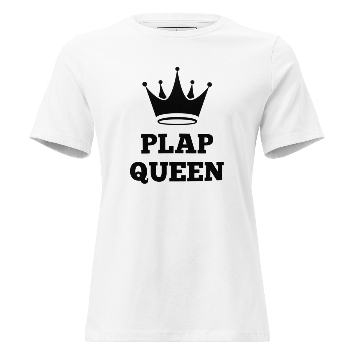 Plap Queen Relaxed T-Shirt in white, front view